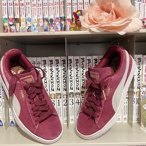 Puma Burgundy and White Athletic Shoes